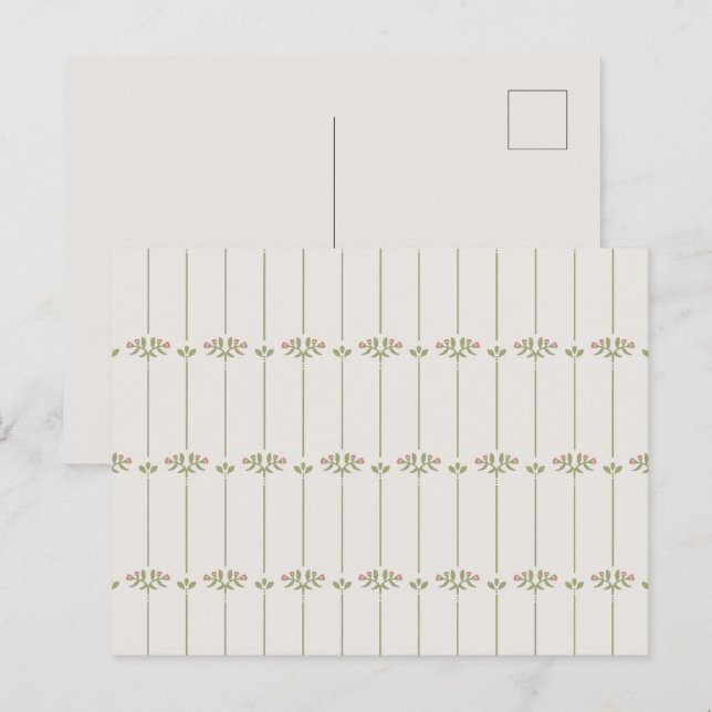 Postal Vintage Victorian Botanical Traditional Lines (Anverso / Reverso)