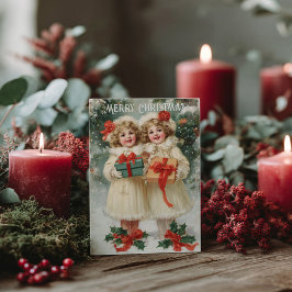 Postal Vintage Victorian Christmas Postcard