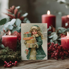 Postal Vintage Victorian Christmas Postcard