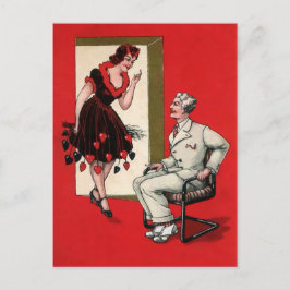 Postal Vintage Victorian Devil Chica