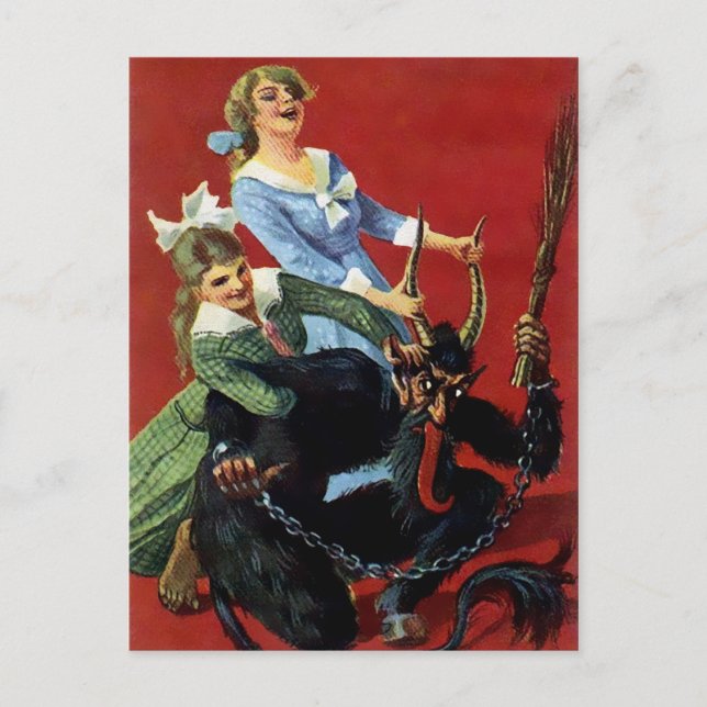Postal Vintage victorian Krampus (Anverso)