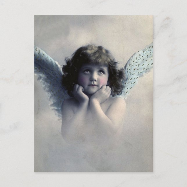 Postal Vintage Victorian Photo Angel (Anverso)