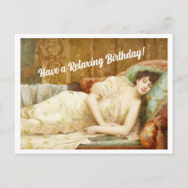 Postal Vintage victoriana feliz cumpleaños