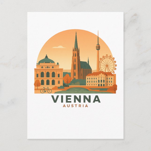Postal Vintage Vienna Austria Postcard – Retro Travel Art (Anverso)