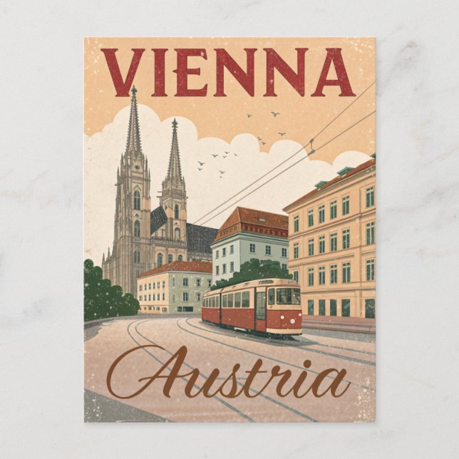 Postal Vintage Vienna Travel (Anverso)