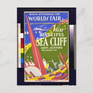Postal Vintage: Visita Sea Cliff (Long Island) WPA Poster