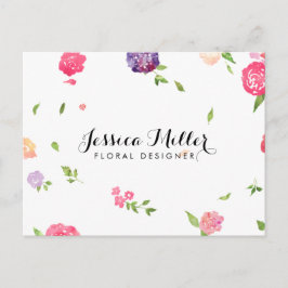 Postal Vintage Watercolor Florals Diseñador de naves II