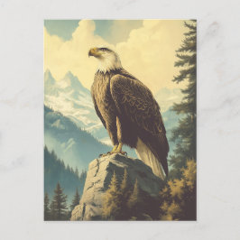 Postal Vintage Weisskopfseeadler Alaska Postkarte