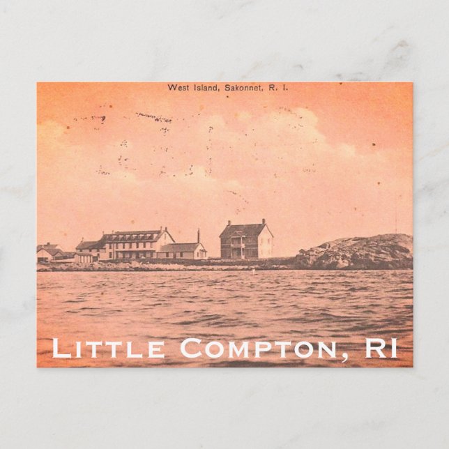 Postal Vintage West Island, Sakonnet - Little Compton, RI (Anverso)