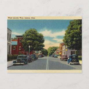Postal Vintage West Lincoln Way, Lisboa, Ohio