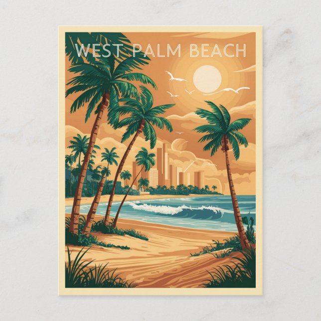 Postal Vintage West Palm Beach, Florida (Anverso)