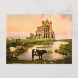 Postal Vintage Whitby Abbey Yorkshire England