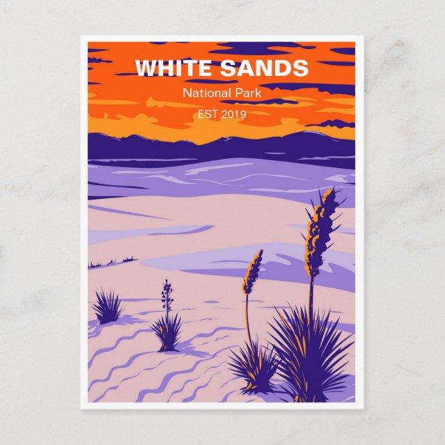 Postal Vintage White Sands Parque Nacional Nuevo México (Anverso)