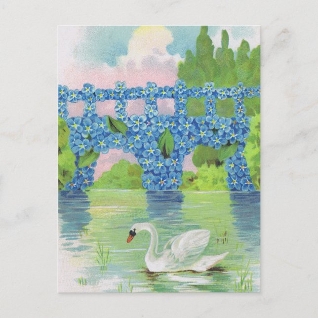 Postal Vintage White Swan Cards (Anverso)