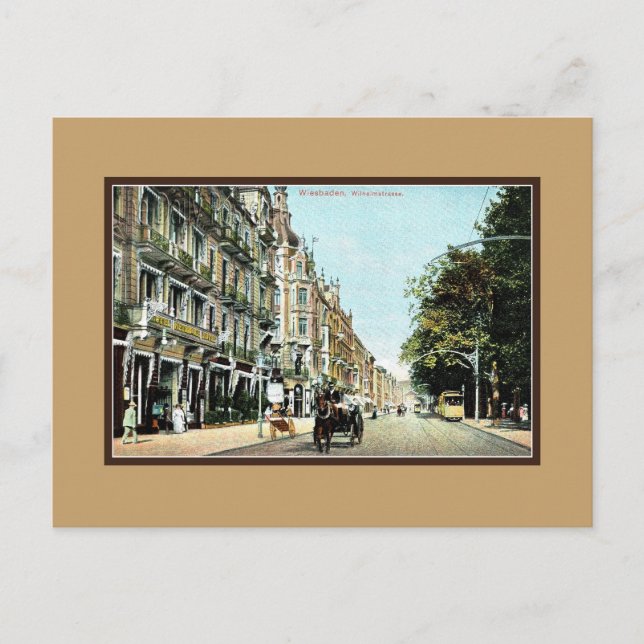 Postal Vintage Wiesbaden Alemania Wilhelmstrasse (Anverso)