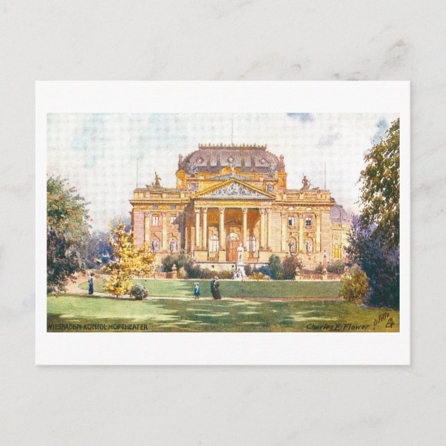 Postal Vintage Wiesbaden Konigl Hoftheater Alemania (Anverso)
