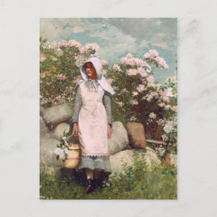 Postal Vintage Winslow Homer Chica y Laurel