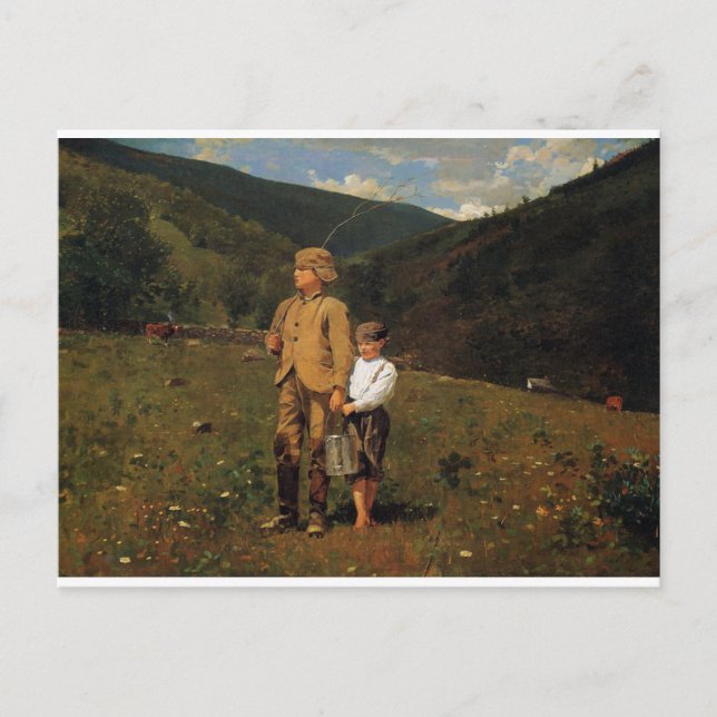 Postal Vintage Winslow Homer cruzando la pastelería (Anverso)