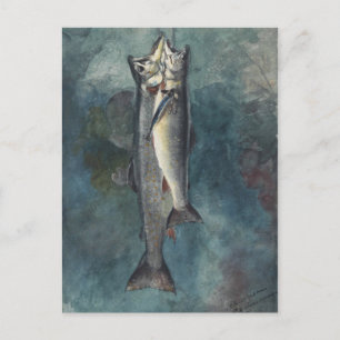 Postal Vintage Winslow Homer Two Trout