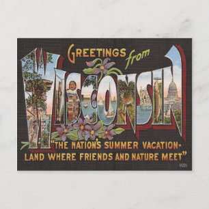 Postal Vintage Wisconsin