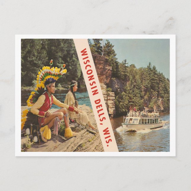 Postal Vintage Wisconsin Dells Wisconsin (Anverso)