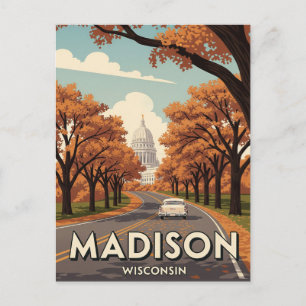 Postal Vintage Wisconsin Madison State Capitol