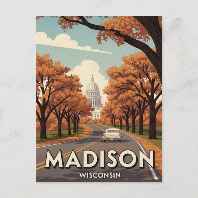 Postal Vintage Wisconsin Madison State Capitol (Anverso)