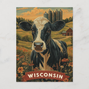 Postal Vintage Wisconsin Patriotic Spirit