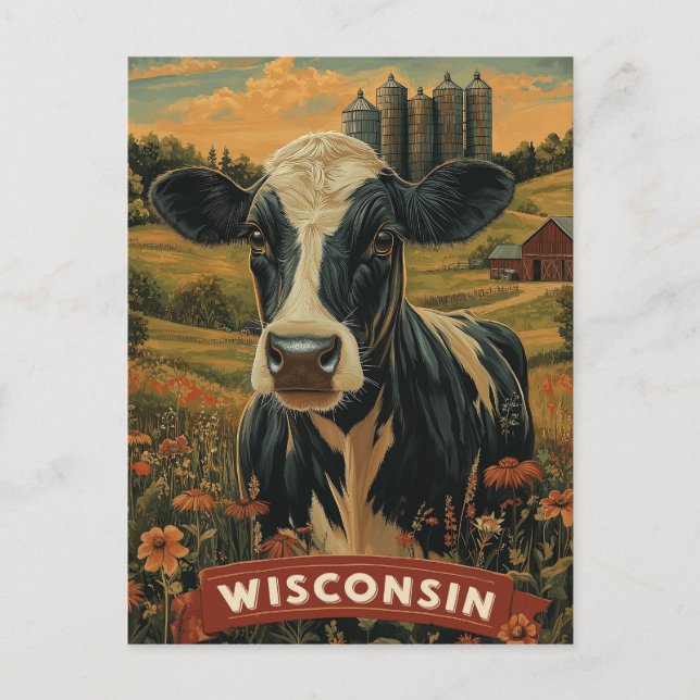 Postal Vintage Wisconsin Patriotic Spirit (Anverso)