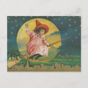 Postal Vintage Witch Halloween
