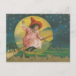 Postal Vintage Witch Halloween
