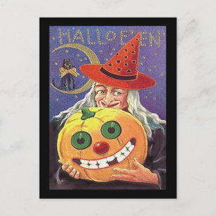Postal Vintage Witch Halloween