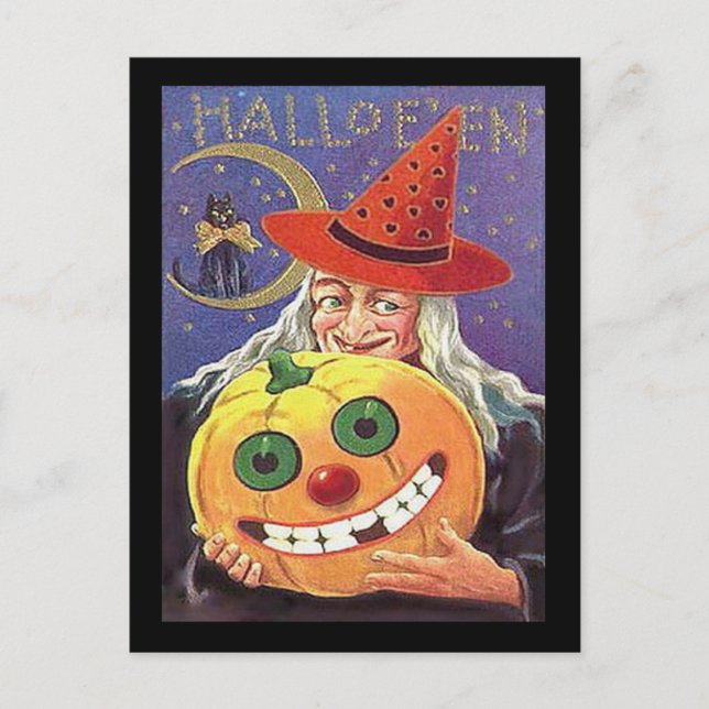 Postal Vintage Witch Halloween (Anverso)