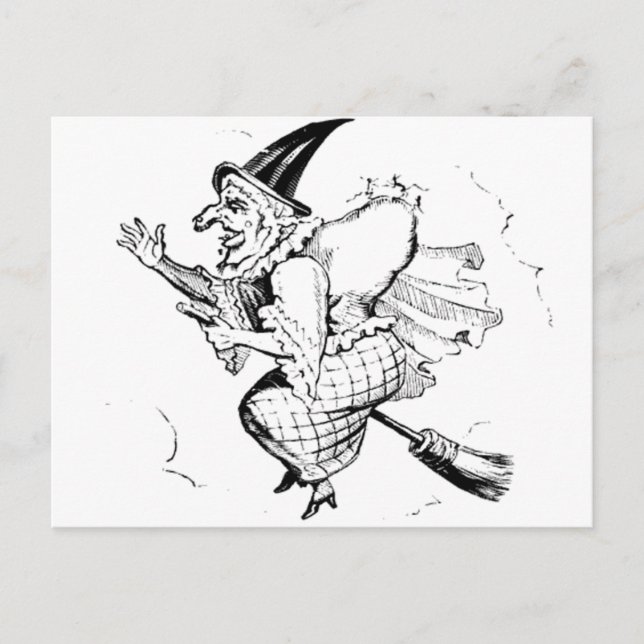 Postal Vintage Witch ilustracion (Anverso)