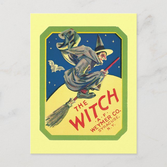 Postal Vintage Witch Label Art (Anverso)