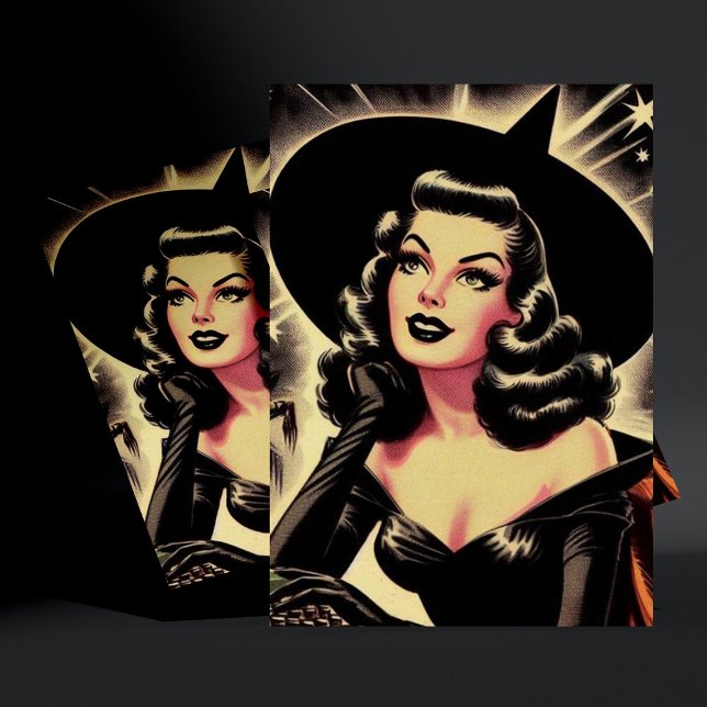 Postal Vintage Witch Pin Up (Subido por el creador)