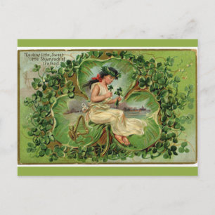 Postal Vintage Woman in Gigante Shamrock