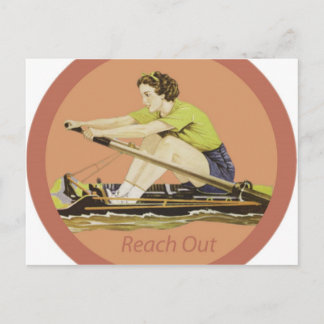 Postal Vintage Woman Rower