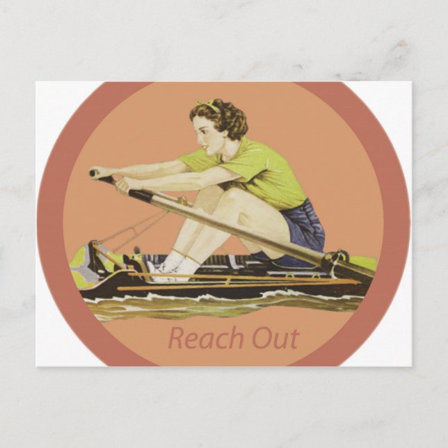 Postal Vintage Woman Rower (Anverso)