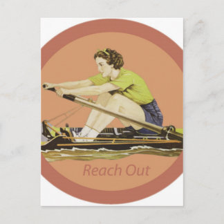 Postal Vintage Woman Rower