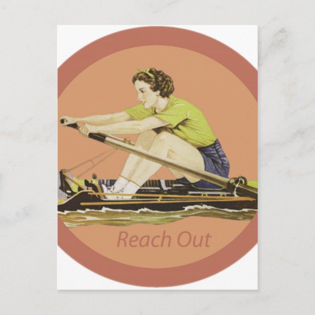 Postal Vintage Woman Rower (Anverso)