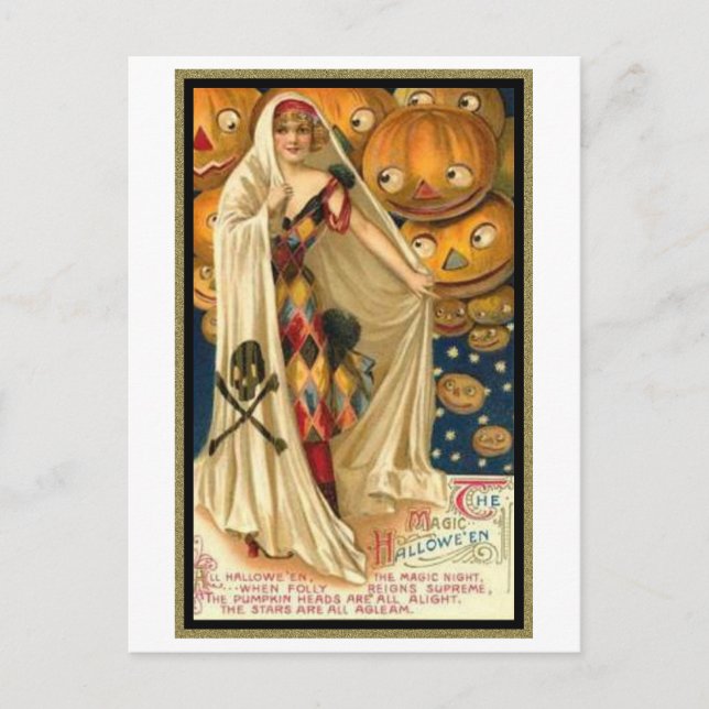 Postal Vintage Woman with Cape (Anverso)