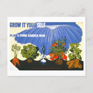 Postal Vintage WPA Farm Garden Poster