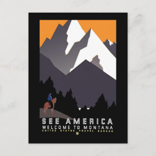 Postal "Vintage WPA Montana Poster"