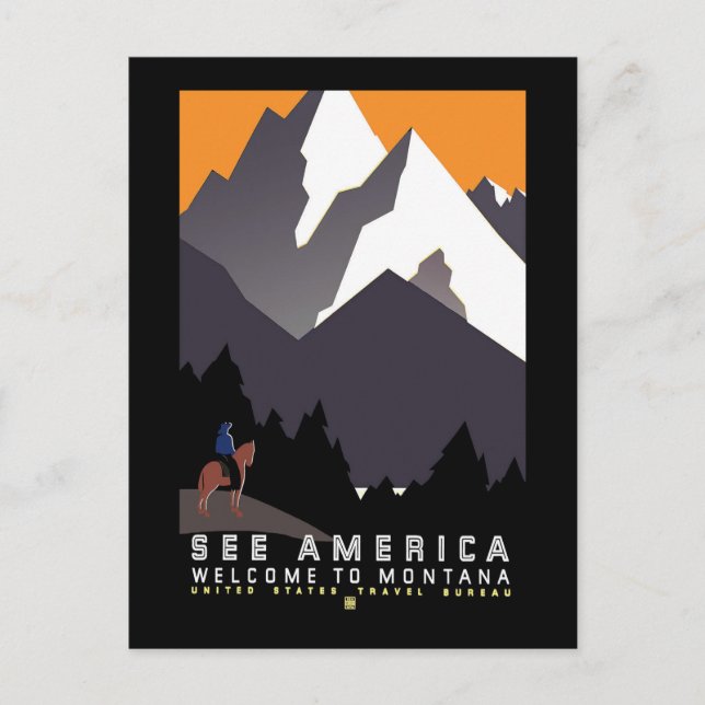 Postal "Vintage WPA Montana Poster" (Anverso)