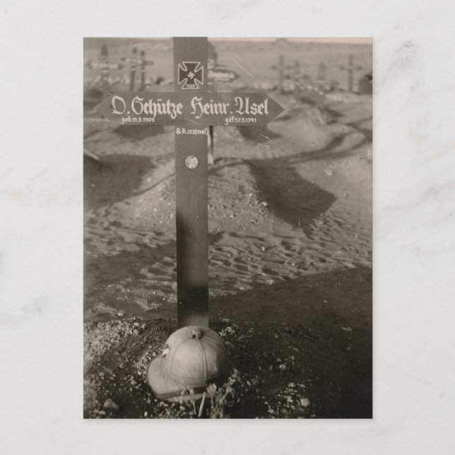 Postal Vintage WW2 Fallen Soldier Grave (Anverso)
