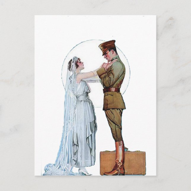 Postal Vintage WWI Army Bride (Anverso)