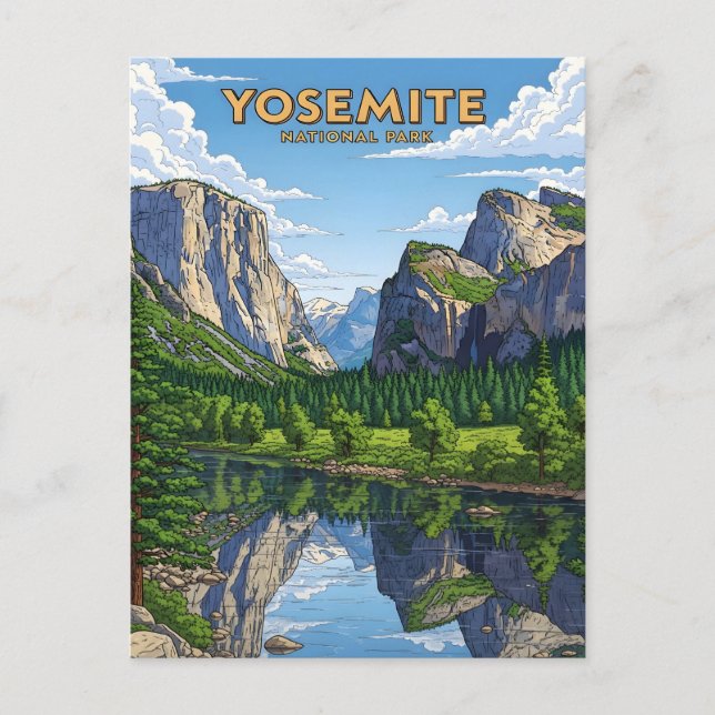 Postal Vintage Yosemite (Anverso)