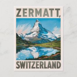 Postal Vintage Zermatt Suiza Matterhorn