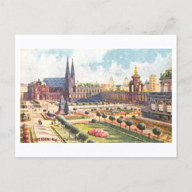 Postal Vintage Zwinger in Dresden, Germany (Anverso)